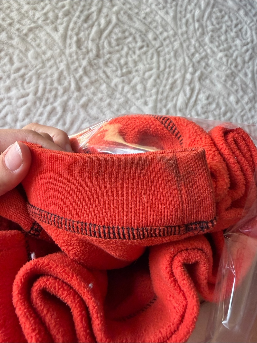 Vintage Harley-Davidson Orange Fleece Pullover Hoodie Youth Large 14/16 Biker - Picture 9 of 9